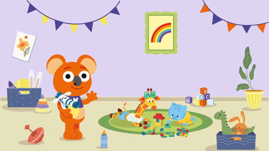 Illustration : la salle de jeux Koala Kids avec les enfants